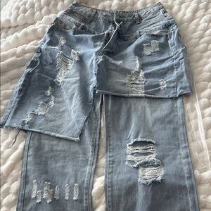 Distressed Light Blue Jeans